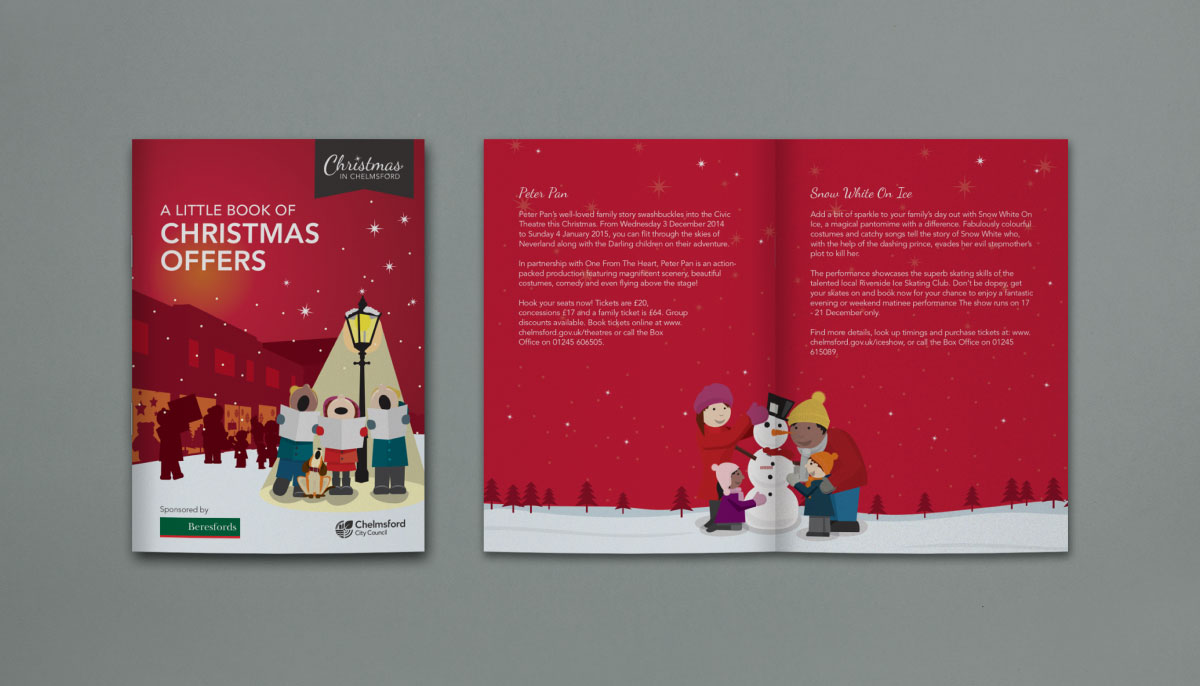 christmas branding and design for chelmsford inscribe christmas carol scenes